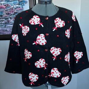 Michael Simon XL Heart Lollipop Valentines Day Love Sweater Cardigan Easter